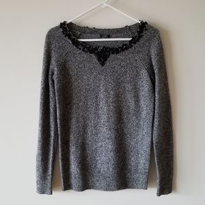 ❤️ J.Crew Grey Sweater with Black Spangles